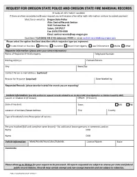 Request for OSP Or OSFM Public Record