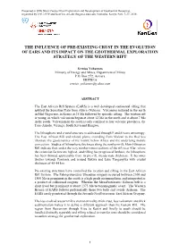 The Influence of Pre-Existing Crust in the Evolution of Ears and Its Impact on the Geothermal Exploration Strategy of the Western Rift