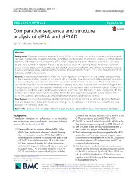 Comparative Sequence and Structure Analysis of Eif1a and Eif1ad Jielin Yu and Assen Marintchev*