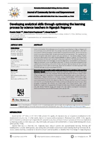 Developing Analytical Skills Through Optimizing the Learning Process by Science Teachers in Nganjuk Regency