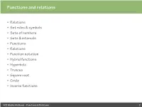 Functions and Relations