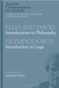 "Introductions to Philosophy" with Olympiodorus