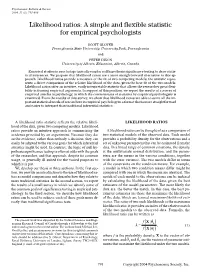 Likelihood Ratios: a Simple and Flexible Statistic for Empirical Psychologists