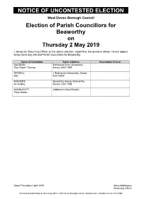 Notice of Uncontested Election