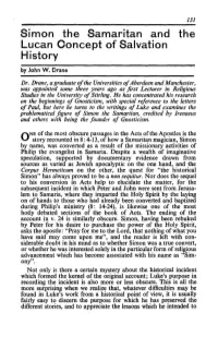 Simon the Samaritan and the Lucan Concept of Salvation History by John W