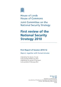 First Review of the National Security Strategy 2010