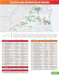 Map of Virginia Colleges & Universities