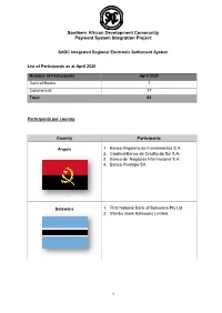 Southern African Development Community Payment System Integration Project
