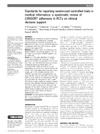 Standards for Reporting Randomized Controlled Trials in Medical Informatics