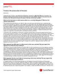 Trends in the Prosecution of Directors