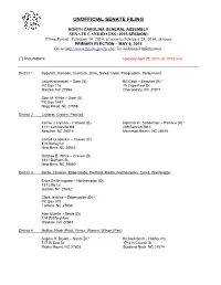 Unofficial Senate Filing