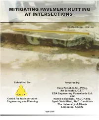April 2005 Mitigating Pavement Rutting at Intersections