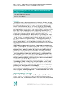 Changing Mathematics Education in Estonia: Computer-Based Statistics Project