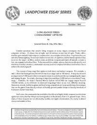 Long-Range Fires: Commanders' Options