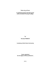 Police Use of Force – a Contextual Study of 'Suicide by Cop'