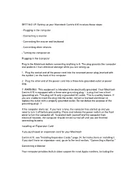 SETTING UP-Setting up Your Macintosh Centris 610 Involves These Steps