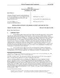 Univision Holdings, Inc. to Searchlight III UTD, ) MB Docket No