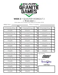 Week 3 – Qualifier Workout 3