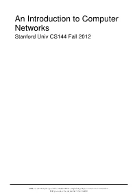An Introduction to Computer Networks Stanford Univ CS144 Fall 2012