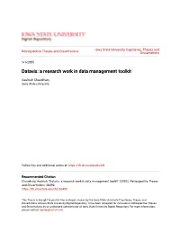Datavis: a Research Work in Data Management Toolkit