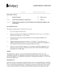 Existing Truck Routes Appendix “V” - Map of Proposed Truck Route Revisions