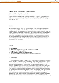 Logicism and the Development of Computer Science*