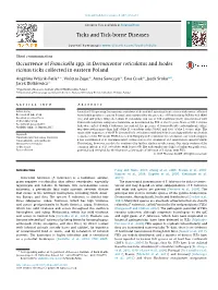 Occurrence of Francisella Spp. in Dermacentor Reticulatus and Ixodes