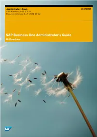 SAP Business One 9.3 Administration Guide