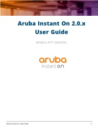 Aruba Instant on 2.0.X User Guide