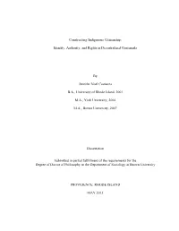 Constructing Indigenous Citizenship: Identity, Authority, and Rights In