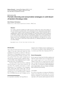 Floristic Diversity and Conservation Strategies in Cold Desert of Western Himalaya, India