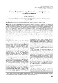 Interspecific Variation in Competitor Avoidance and Foraging Success in Sap-Attracted Insects