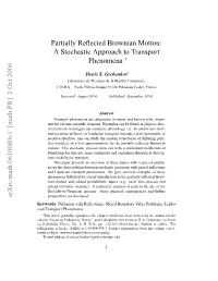 Partially Reflected Brownian Motion: a Stochastic Approach to Transport