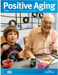 Positive Aging 2016 Directory of Programs and Services