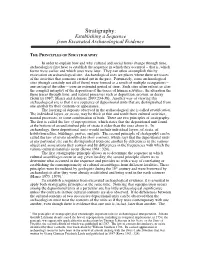 Stratigraphy: Establishing a Sequence from Excavated Archaeological Evidence