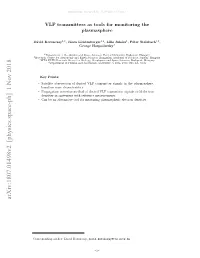 VLF Transmitters As Tools for Monitoring the Plasmasphere