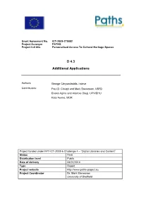 D 4.3 Additional Applications