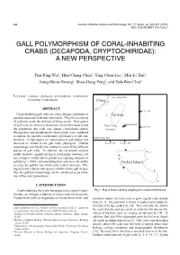 Gall Polymorphism of Coral-Inhabiting Crabs (Decapoda, Cryptochiridae): a New Perspective