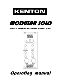 Modular-Solo Manual