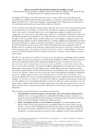 Open Access in the UK and What It Means for Scientific Research Joint
