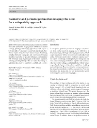 Paediatric and Perinatal Postmortem Imaging: the Need for a Subspecialty Approach