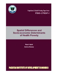Spatial Differences and Socio-Economic Determinants of Health Poverty