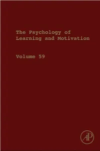 The Psychology of LEARNING and MOTIVATION Series Editor BRIAN H