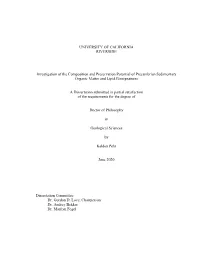 UNIVERSITY of CALIFORNIA RIVERSIDE Investigation of The
