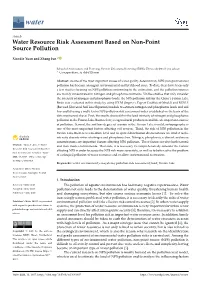 Water Resource Risk Assessment Based on Non-Point Source Pollution
