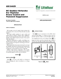 AN1048/D RC Snubber Networks for Thyristor Power Control