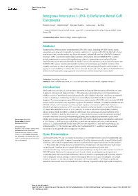 Integrase Interactor 1 (INI-1) Deficient Renal Cell Carcinoma