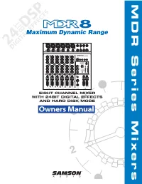 MDR8 User Manual (English)