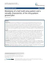 Modularity of a Leaf Moth-Wing Pattern and a Versatile Characteristic of the Wing-Pattern Ground Plan Takao K Suzuki1,2