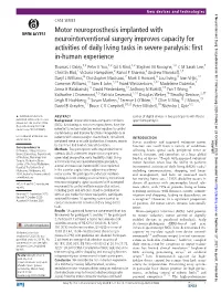 Motor Neuroprosthesis Implanted with Neurointerventional Surgery